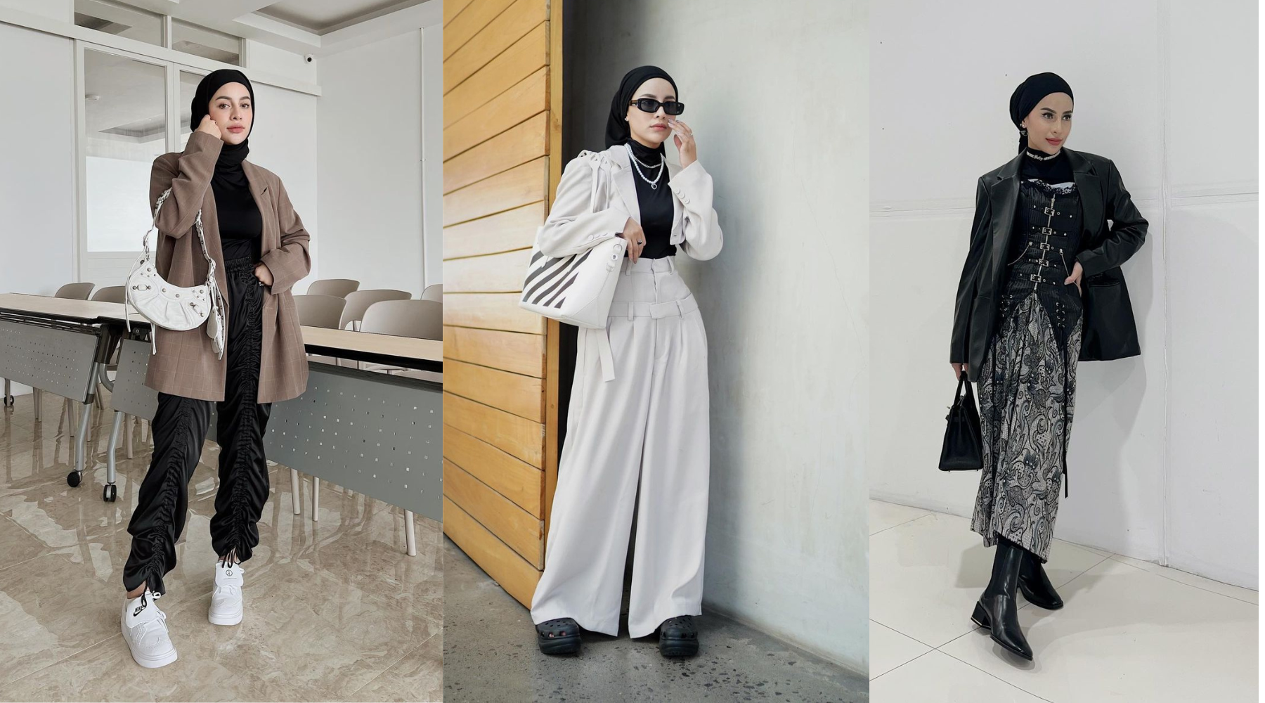 5 Trik Hijabers Kenakan Blazer Warna Netral