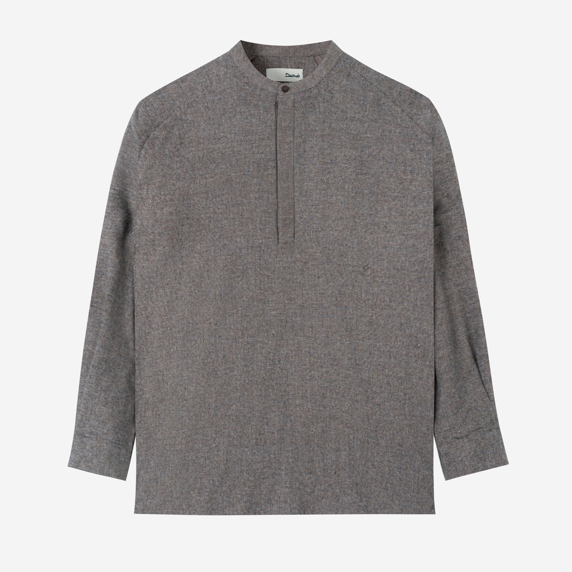 Iyaad Pull-Over Shirt Long Sleeve - Dark Brown