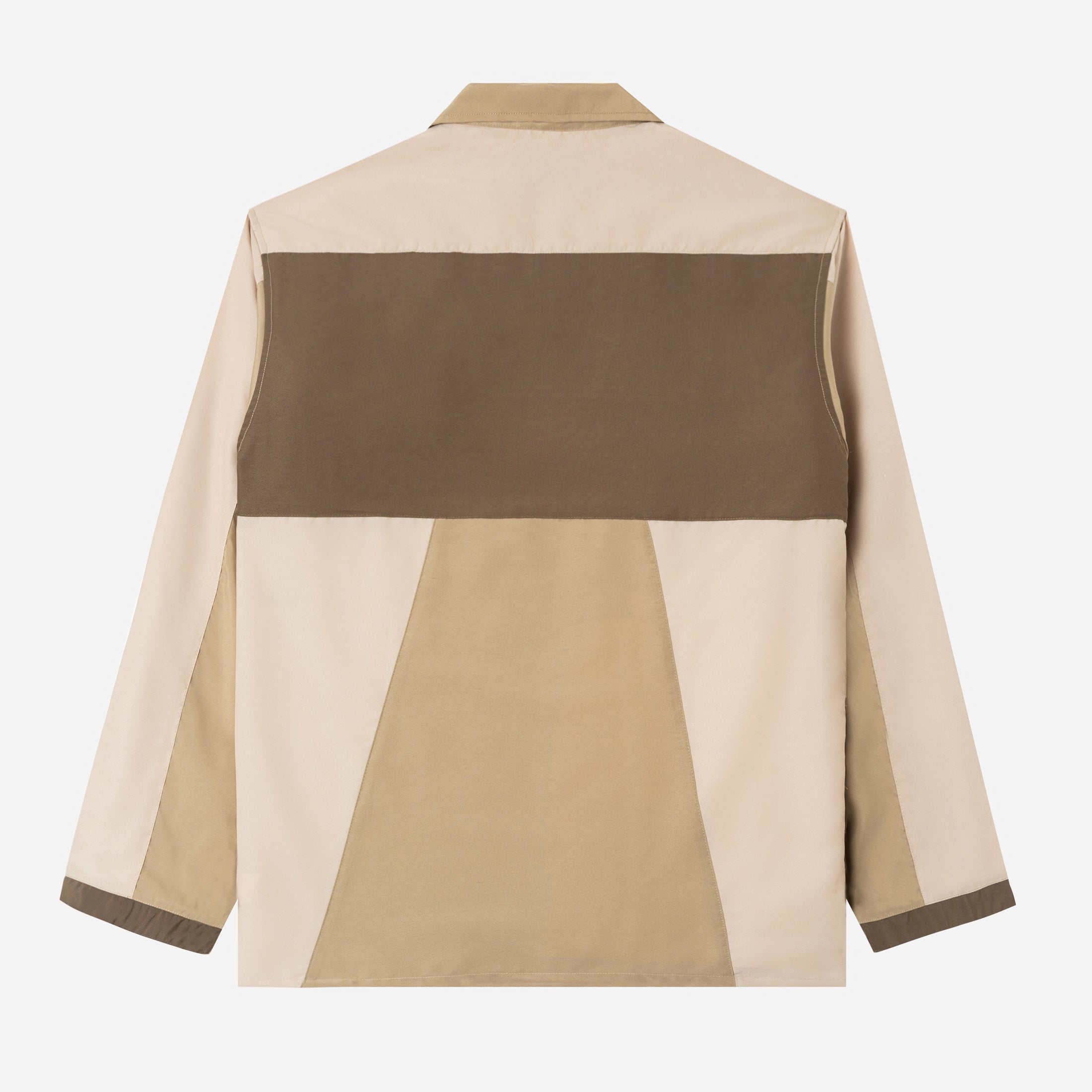 Dhia Patchwork Shirt Long Sleeve - Khaki Stone