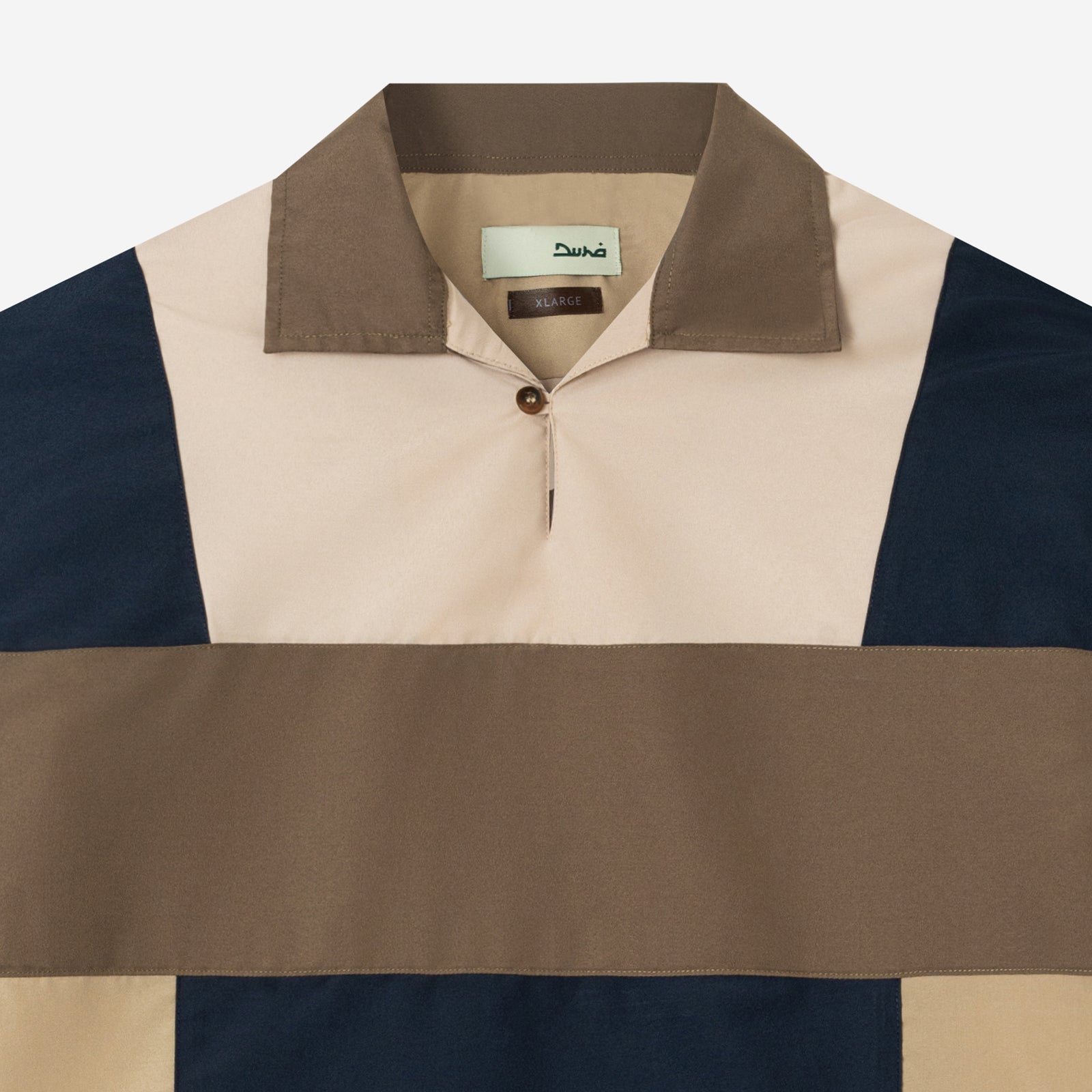 Dhia Patchwork Shirt Long Sleeve - Navy Khaki