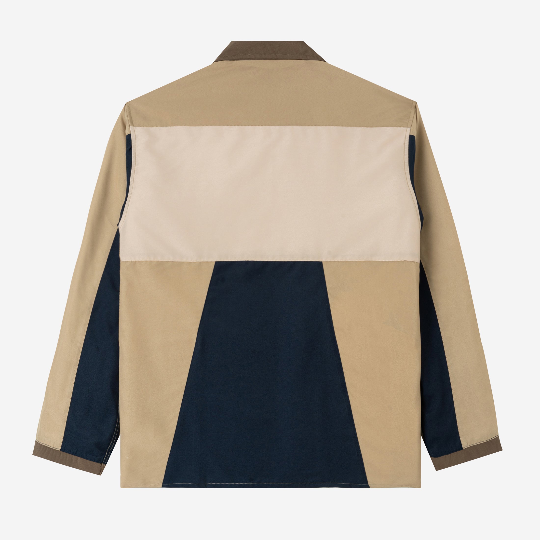 Dhia Patchwork Shirt Long Sleeve - Navy Khaki