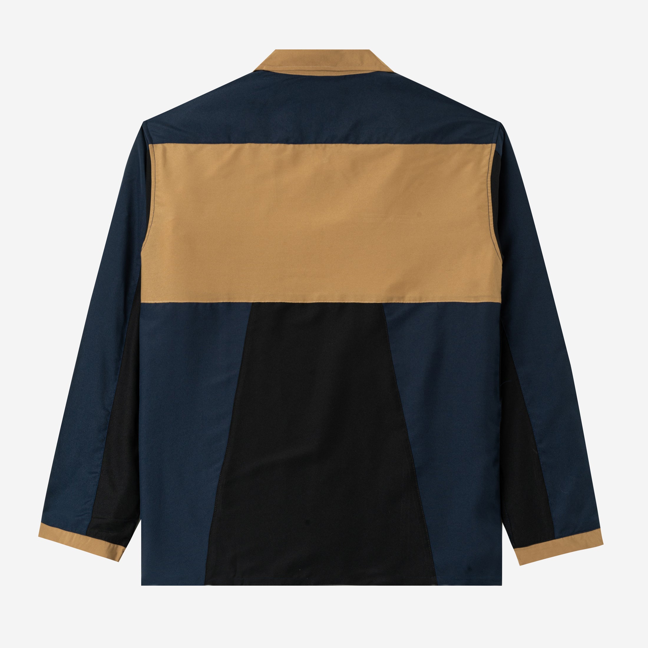 Dhia Patchwork Shirt Long Sleeve - Navy Black