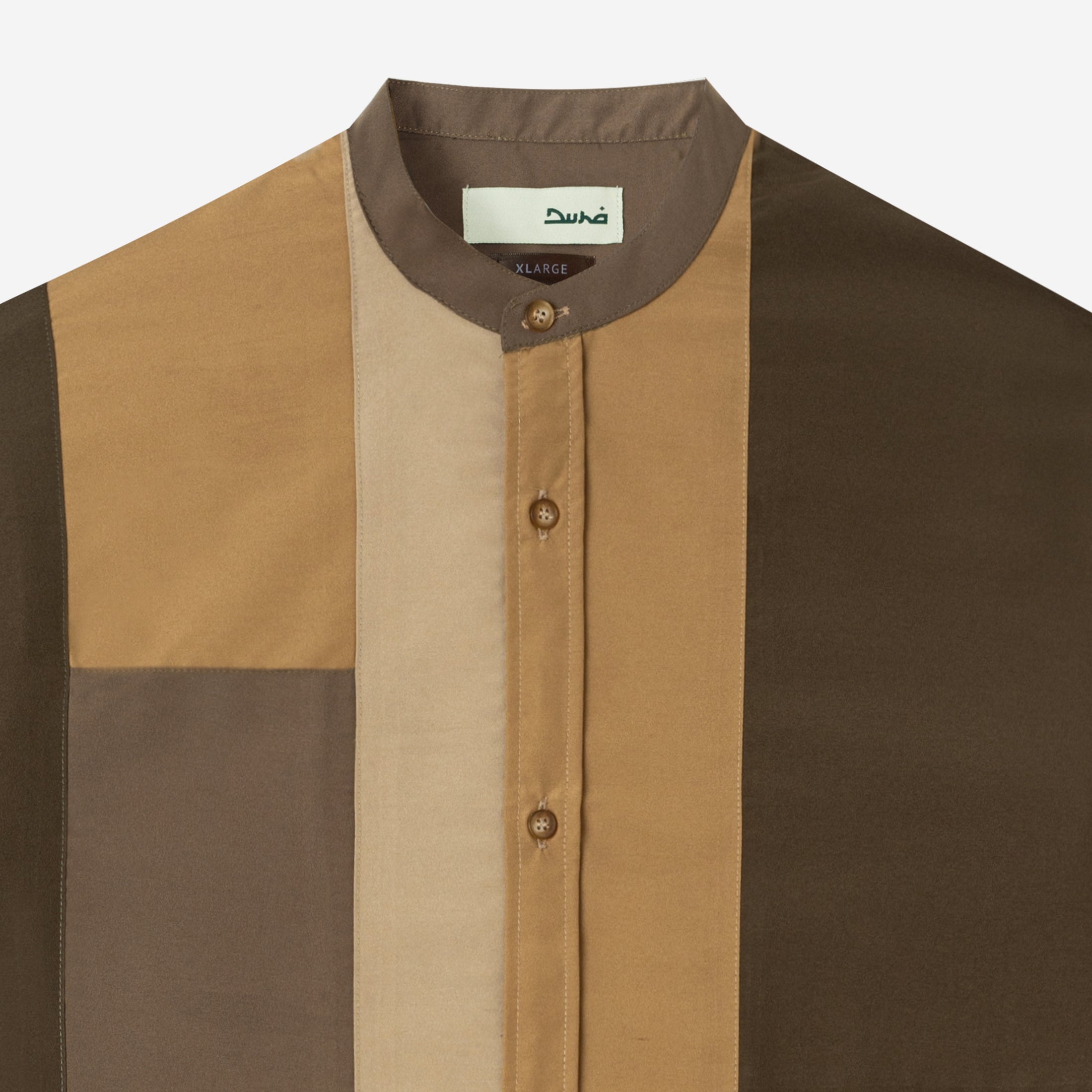 Ward Patchwork Shirt Short Sleeve - Khaki Olive